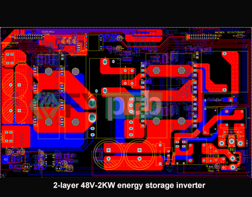 Altium 2-layer PCB Design for 48V Energy Storage Inverter